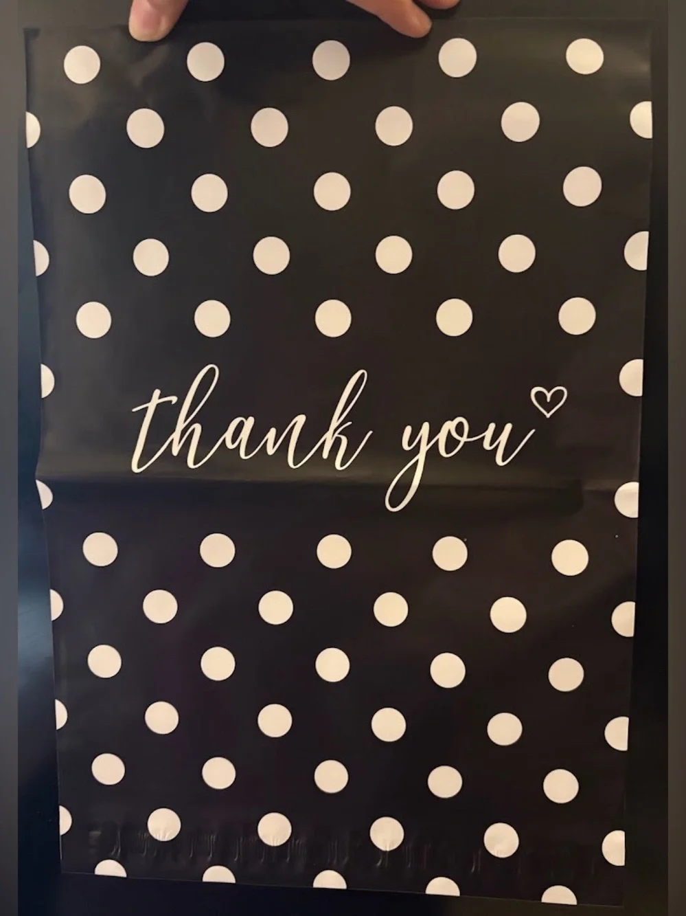 Black & Multicolored Polka Dot 10x13 Thank You Poly Mailers